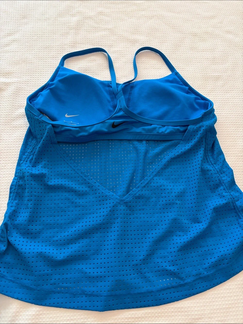 Nike Electric Blue Performance Tank with White Swoosh size L